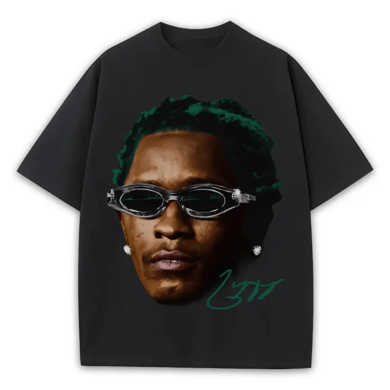 Pine Green x Young Thug 'Spider Shades' Heavyweight Tee - Black