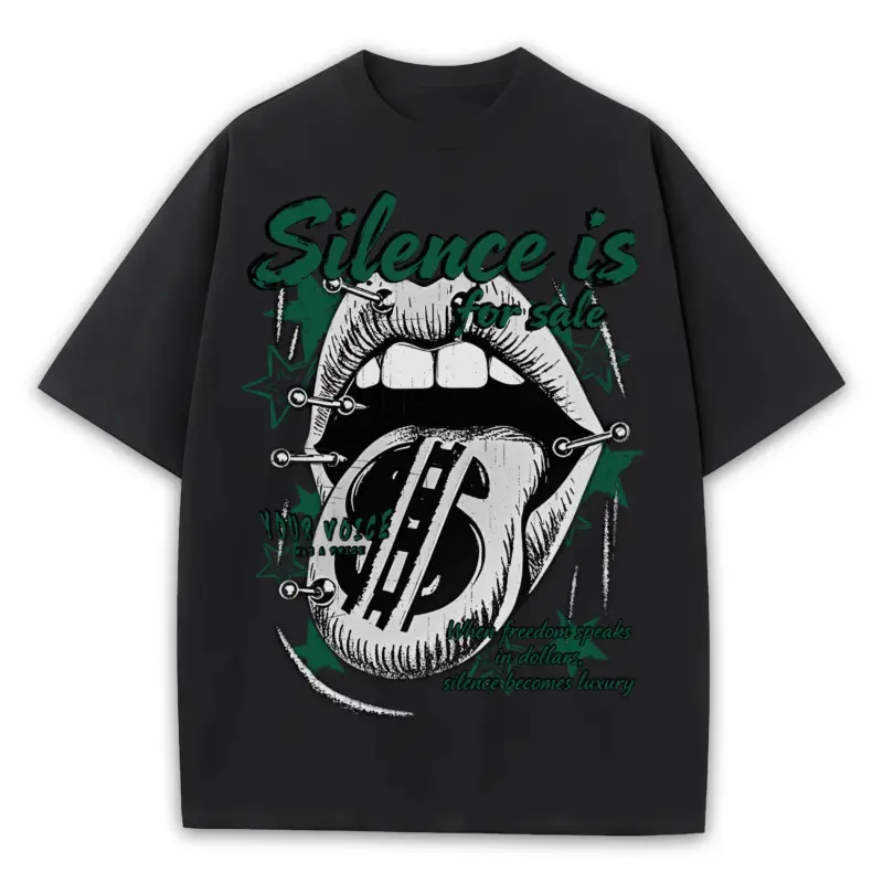 Pine Green x Silence is for sale Heavyweight Tee - Black