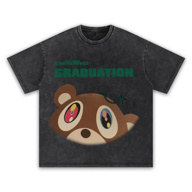 Pine Green x Kanye West 'Graduation Head' Vintage Acid Wash Tee