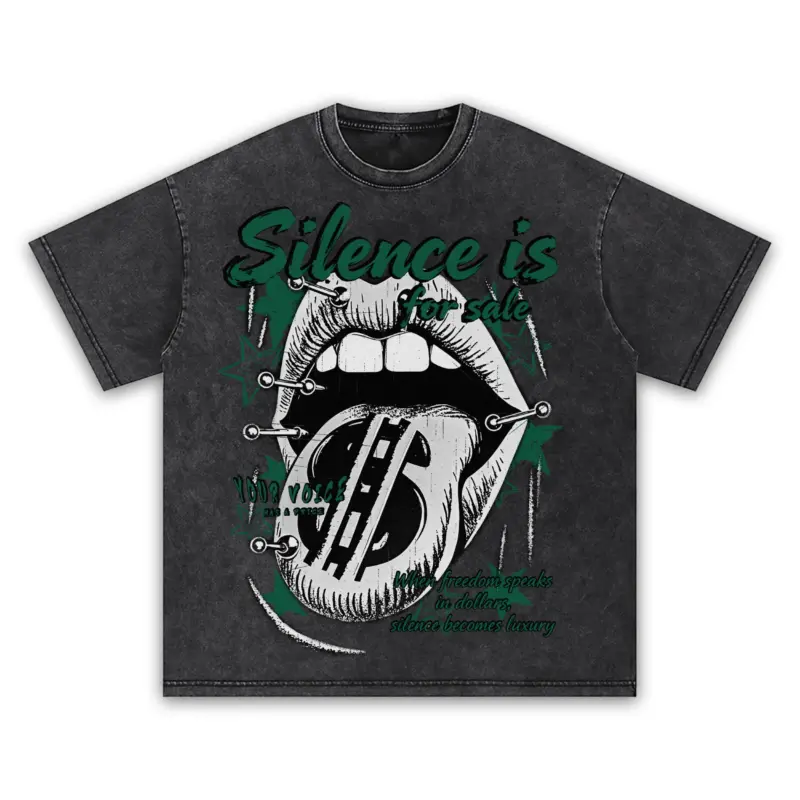 Pine Green x Silence is for sale Vintage Acid Wash Tee
