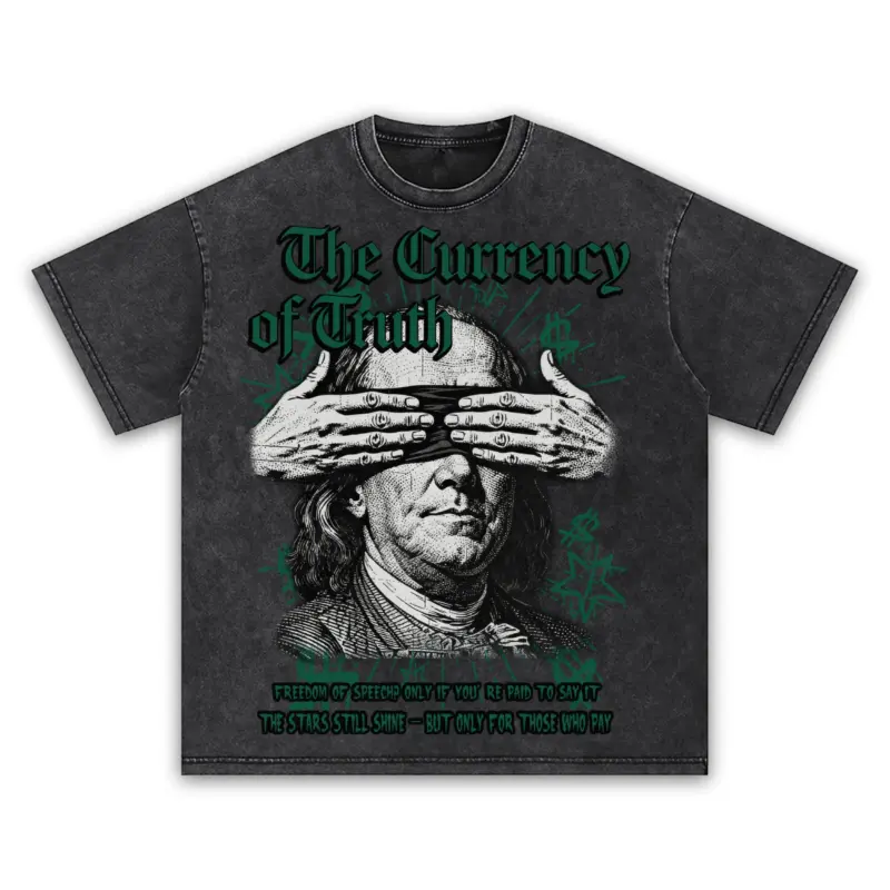 Pine Green x The Currency of Truth Vintage Acid Wash Tee