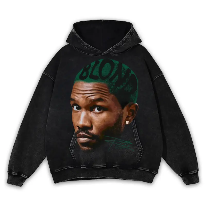 Pine Green x Frank Ocean 'Blond Hair' Vintage Acid Wash Hoodie - Black
