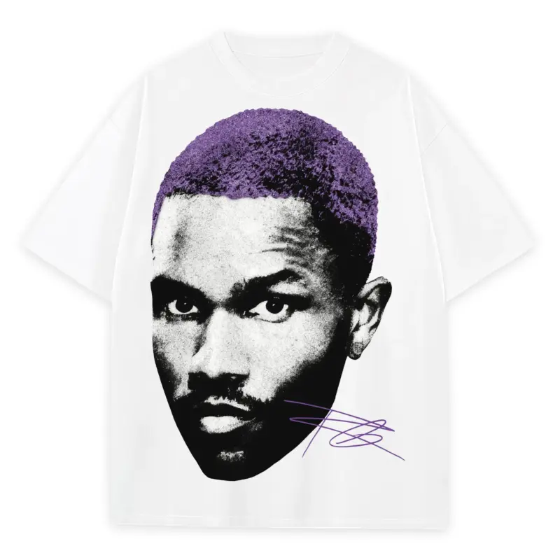 Retro Purple x Frank Ocean 'Black And White' Heavyweight Tee - White