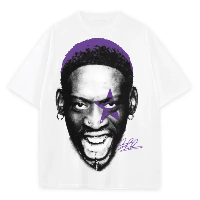 Retro Purple x Dennis Rodman 'Yelling' Heavyweight Tee - White