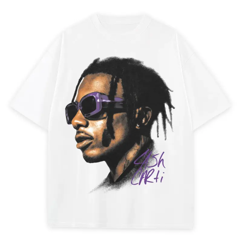 Retro Purple x Playboi Carti 'Sunglasses' Heavyweight Tee - White