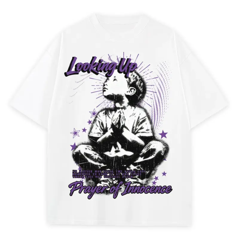 Retro Purple x Prayer of Innocence Heavyweight Tee - White