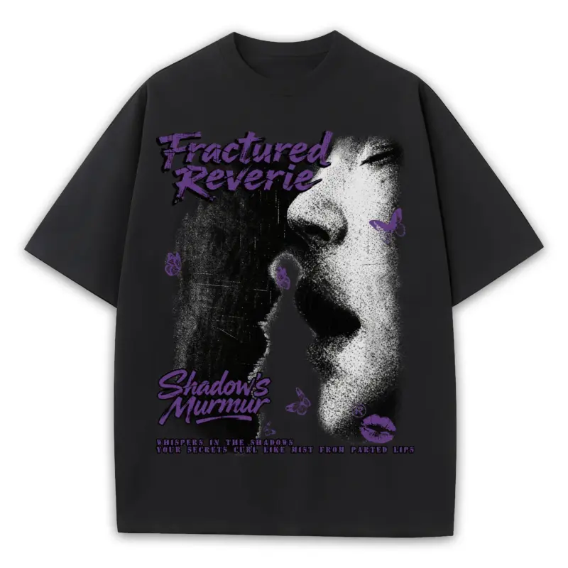 Retro Purple x Fractured Reverie Heavyweight Tee - Black