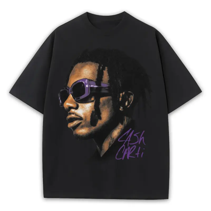 Retro Purple x Playboi Carti 'Sunglasses' Heavyweight Tee - Black