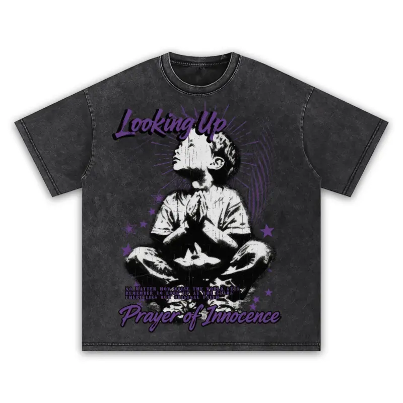 Retro Purple x Prayer of Innocence Vintage Acid Wash Tee