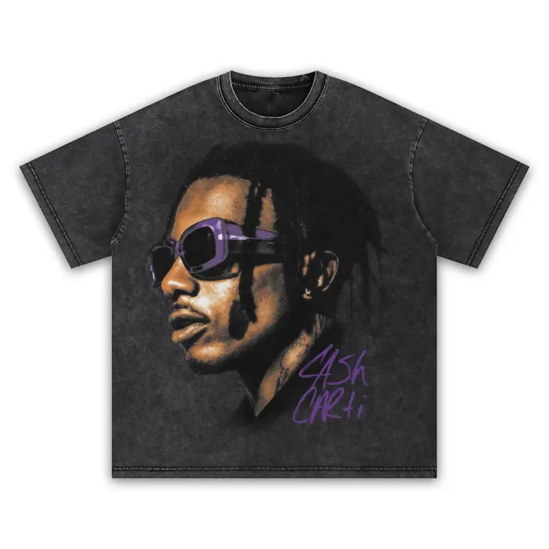 Retro Purple x Playboi Carti 'Sunglasses' Vintage Acid Wash Tee