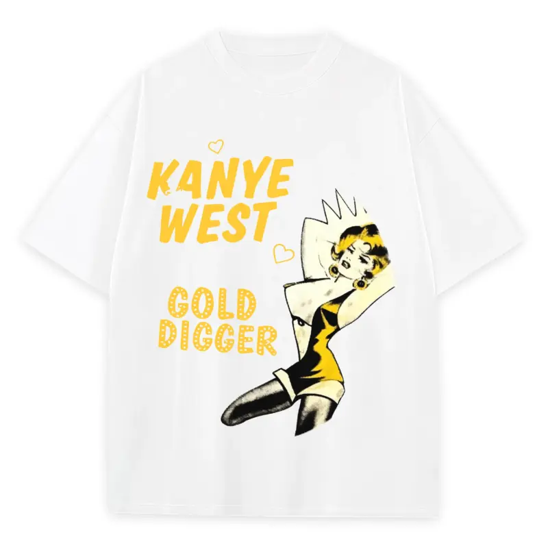 Taxi Yellow x Kanye West 'Gold Digger' Heavyweight Tee - White