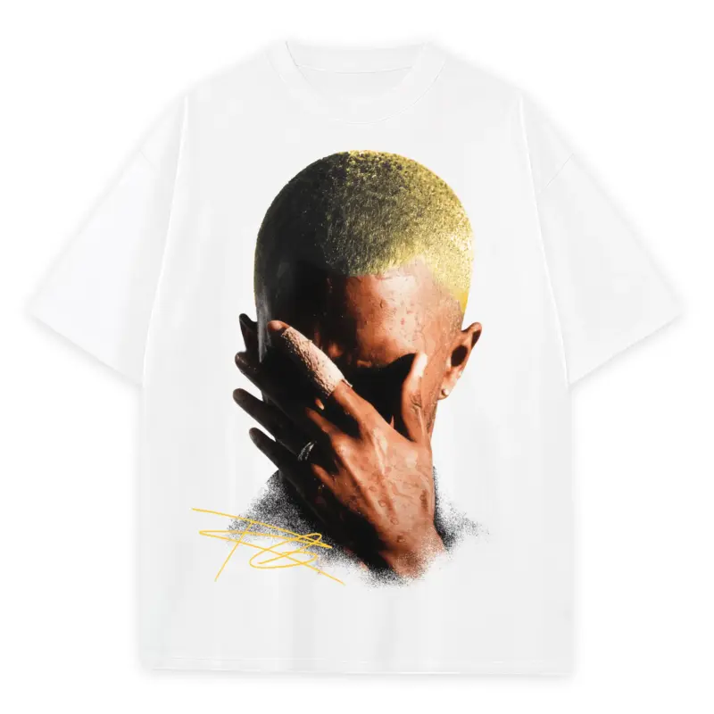 Taxi Yellow x Frank Ocean 'Hands On Face' Heavyweight Tee - White