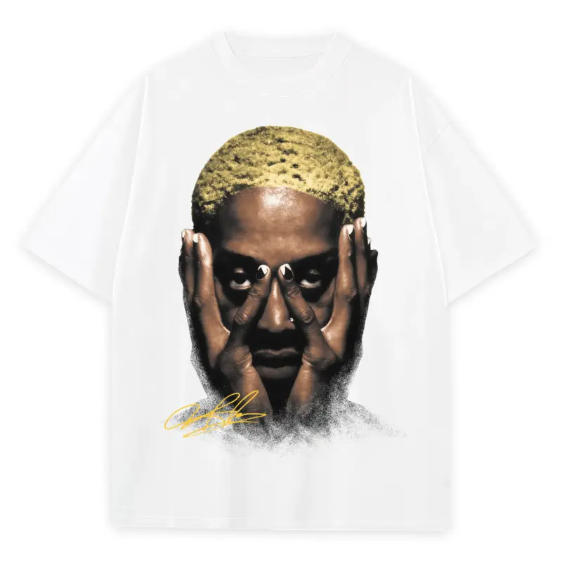 Taxi Yellow x Dennis Rodman 'Hands Over Head' Heavyweight Tee - White