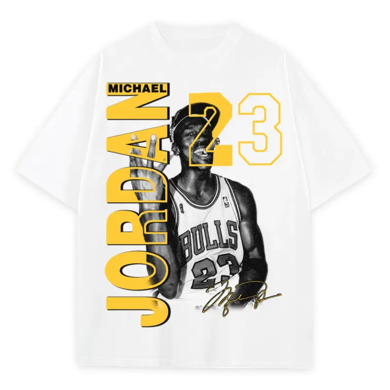 Taxi Yellow x Michael Jordan 'Trophy Cigar' Heavyweight Tee - White
