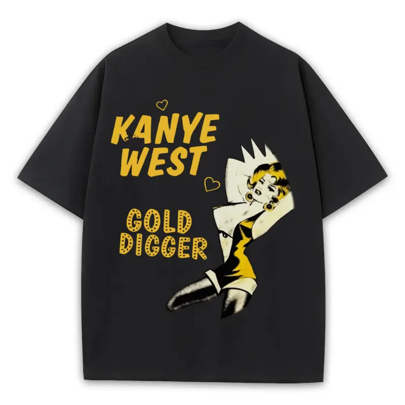 Taxi Yellow x Kanye West 'Gold Digger' Heavyweight Tee - Black