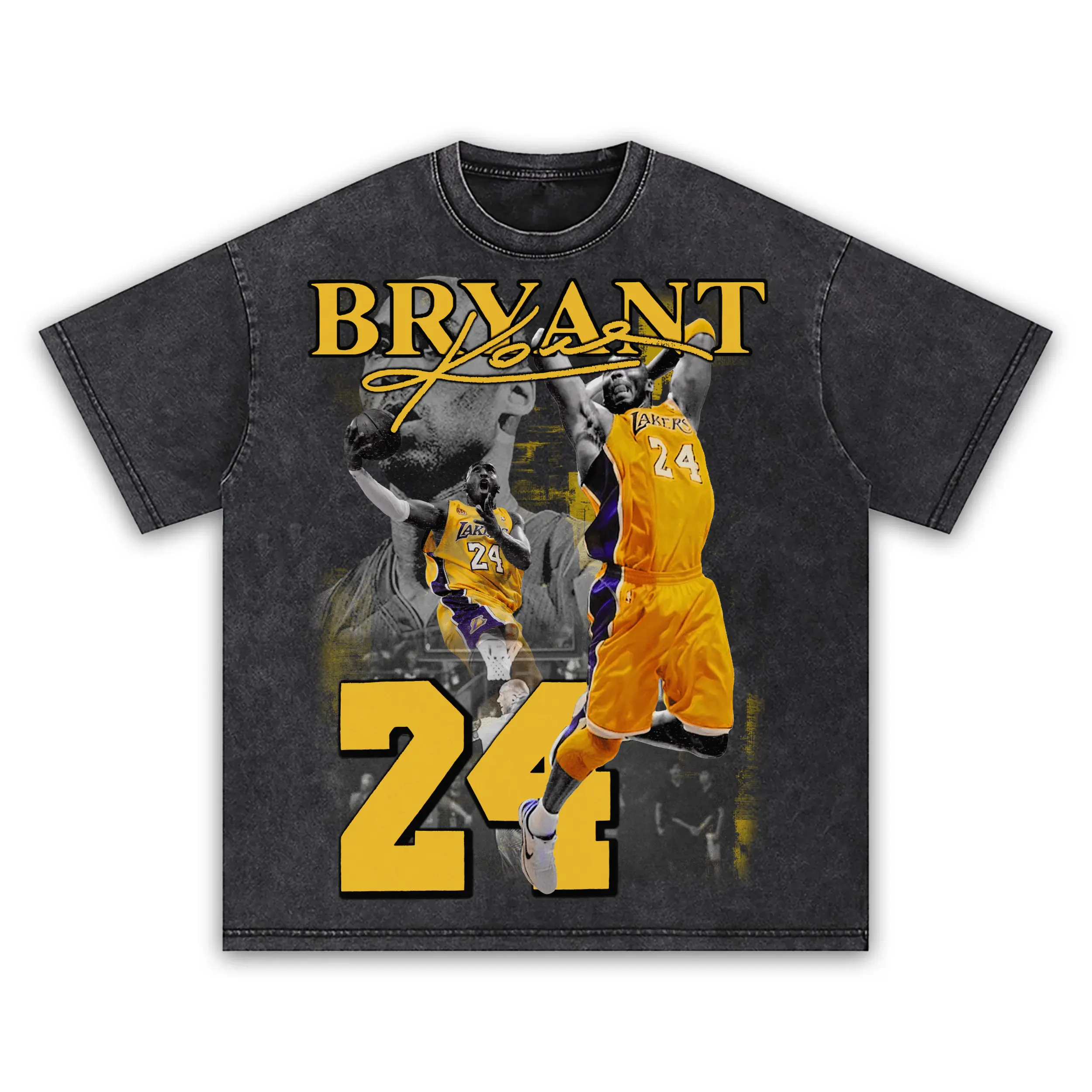 Taxi Yellow x Kobe Bryant 'Vintage Jump' Vintage Acid Wash Tee