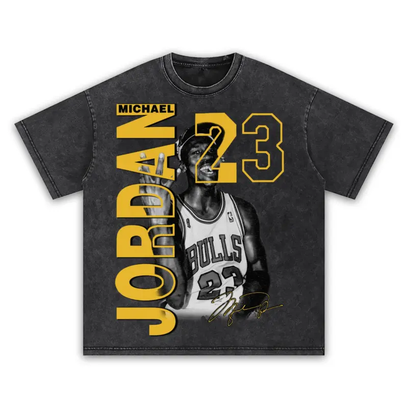 Taxi Yellow x Michael Jordan 'Trophy Cigar' Vintage Acid Wash Tee