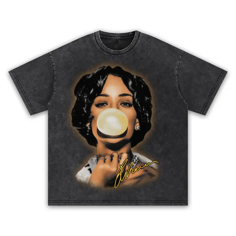 Taxi Yellow x Rihanna 'Bubblegum' Vintage Acid Wash Tee