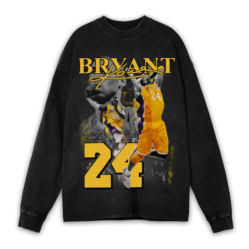 Taxi Yellow x Kobe Bryant 'Vintage Jump' Vintage Acid Wash Long Sleeve