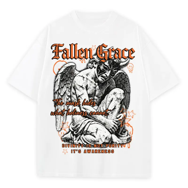 Starfish Orange x Fallen Grace Heavyweight Tee - White