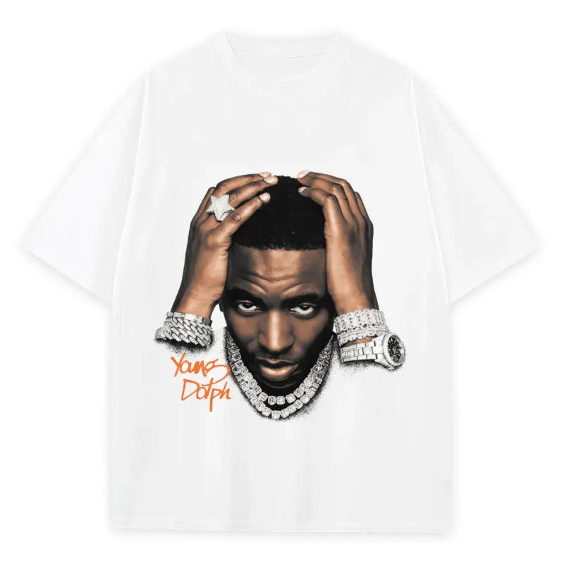 Starfish Orange x Young Dolph 'Portrait' Heavyweight Tee - White