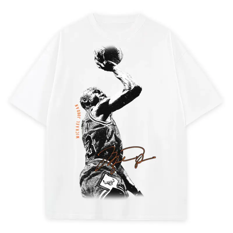 Starfish Orange x Michael Jordan 'Jump Shot' Heavyweight Tee - White