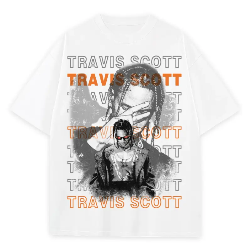 Starfish Orange x Travis Scott 'Double Exposure' Heavyweight Tee - White