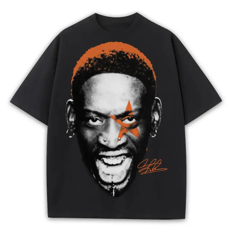 Starfish Orange x Dennis Rodman 'Yelling' Heavyweight Tee - Black