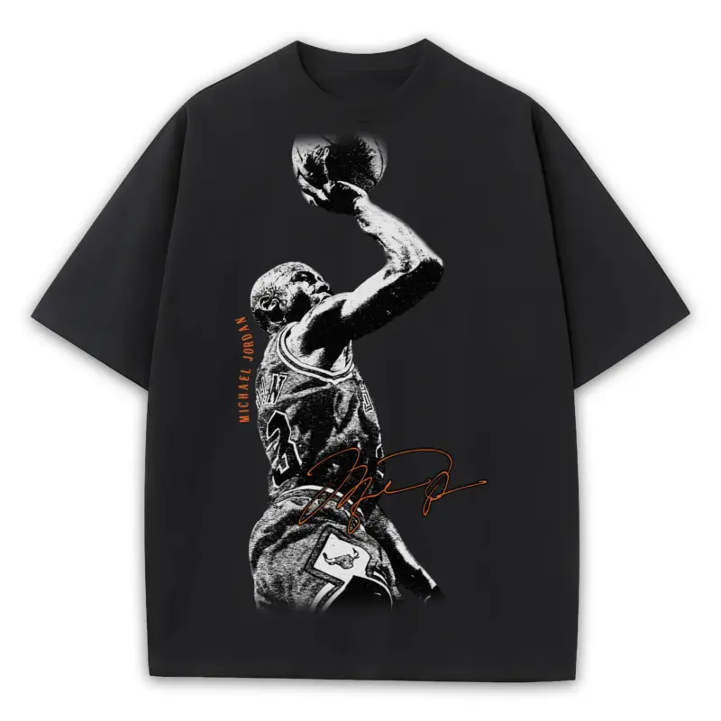 Starfish Orange x Michael Jordan 'Jump Shot' Heavyweight Tee - Black
