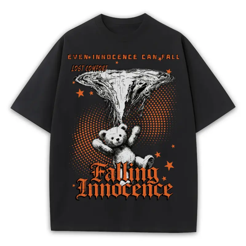 Starfish Orange x Falling Innocence Heavyweight Tee - Black