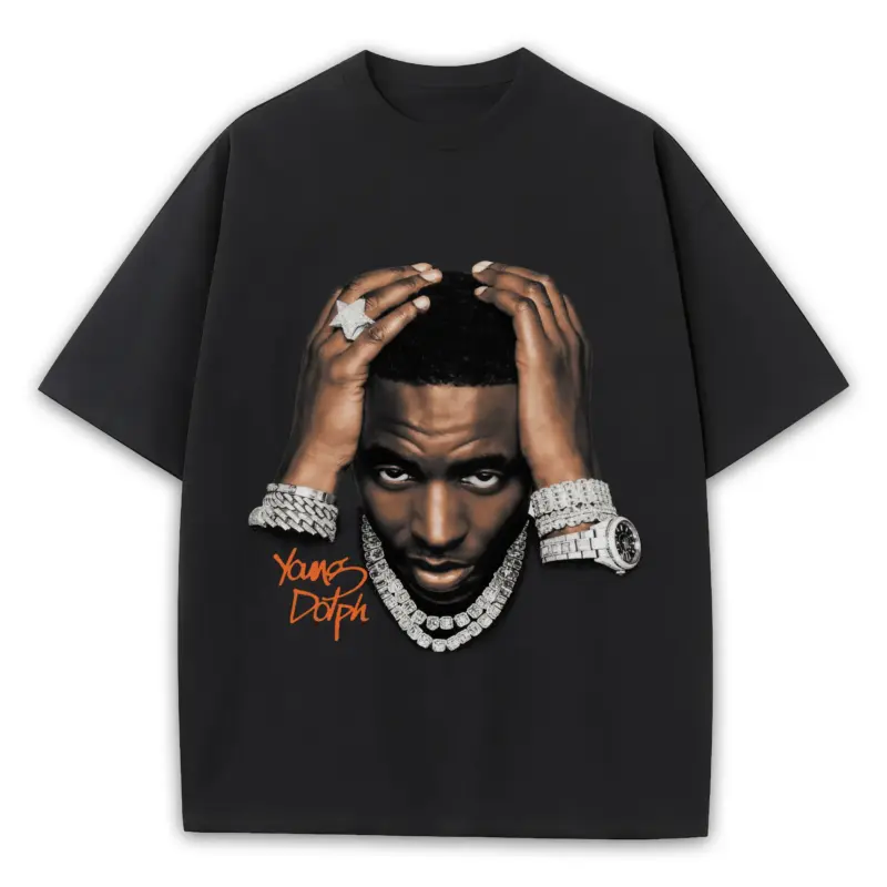 Starfish Orange x Young Dolph 'Portrait' Heavyweight Tee - Black