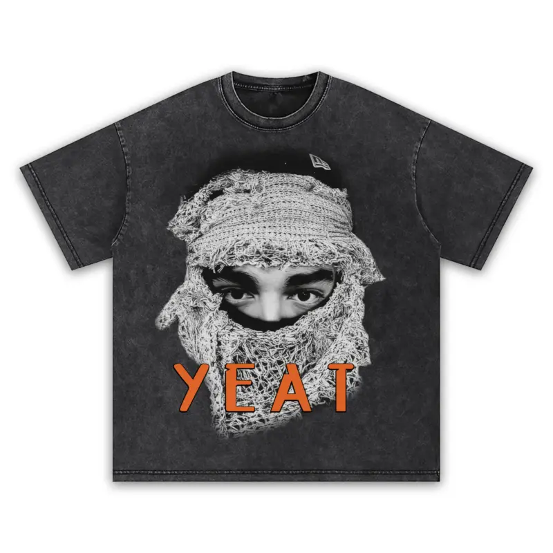 Starfish Orange x Yeat 'Ski Mask' Vintage Acid Wash Tee