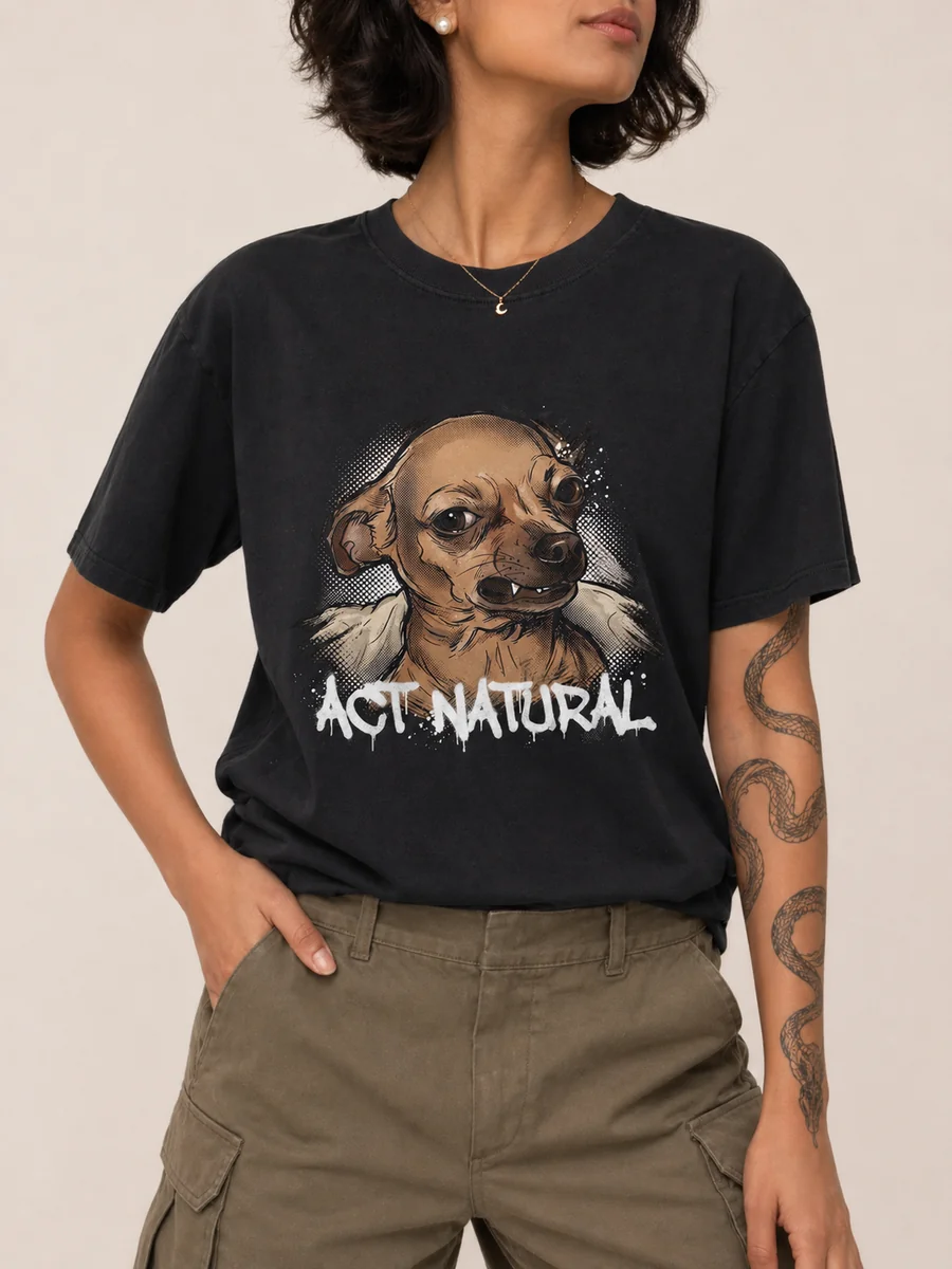 Act natural cotton meme t shirt 2 black.webp