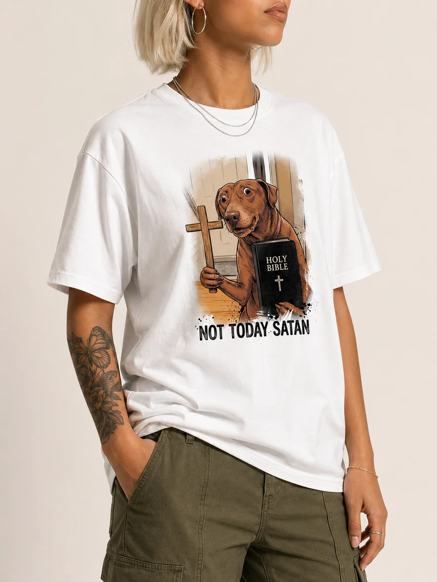 Not today satan combed cotton loose fit t shirt 1 white.webp