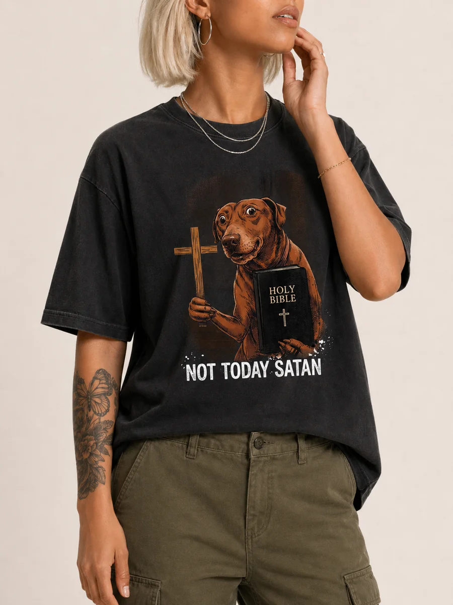 Not today satan combed cotton loose fit t shirt 2 black.webp
