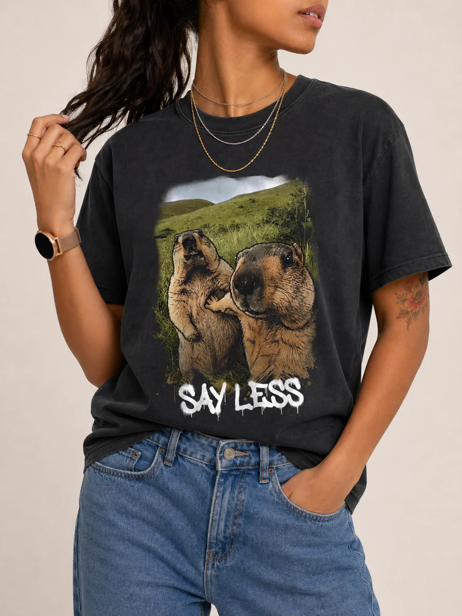 Say less meme cotton t shirt 2 washed black.webp
