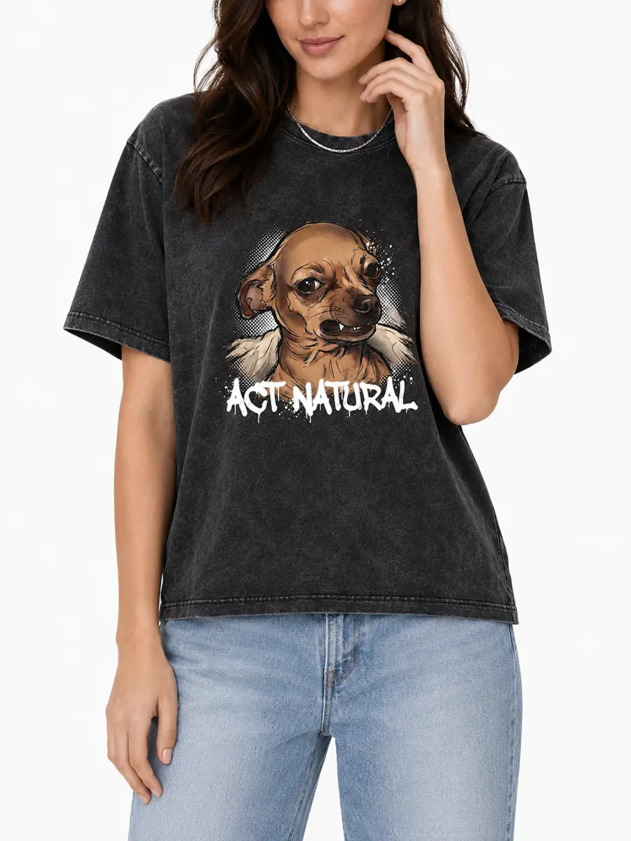 Act natural premium combed cotton loose fit streetwear t shirt details 3.webp