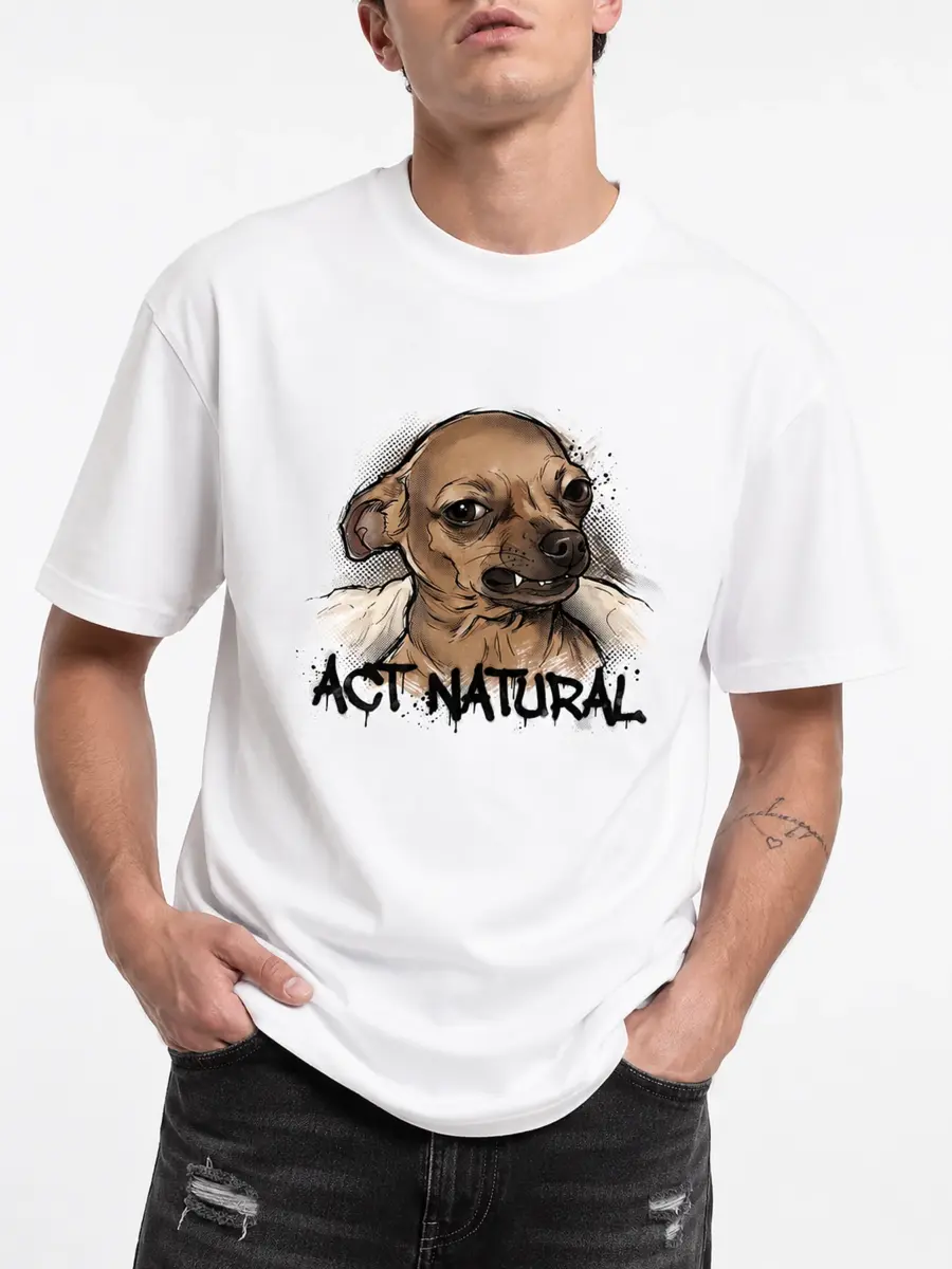 Act natural premium combed cotton loose fit streetwear t shirt details 5.webp