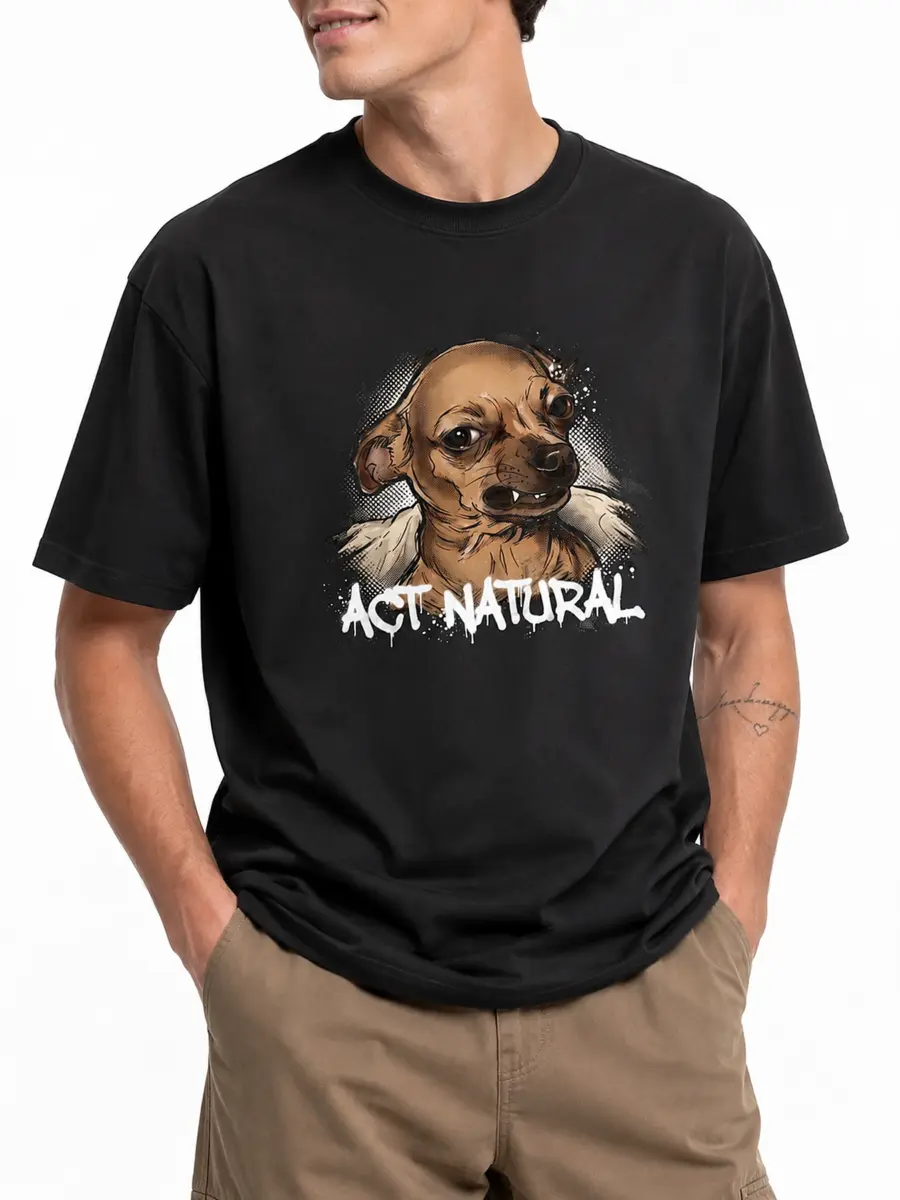 Act natural premium combed cotton loose fit streetwear t shirt details 6.webp