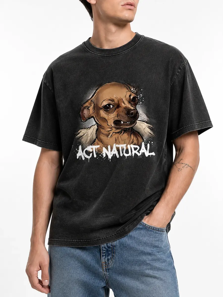 Act natural premium combed cotton loose fit streetwear t shirt details 7.webp