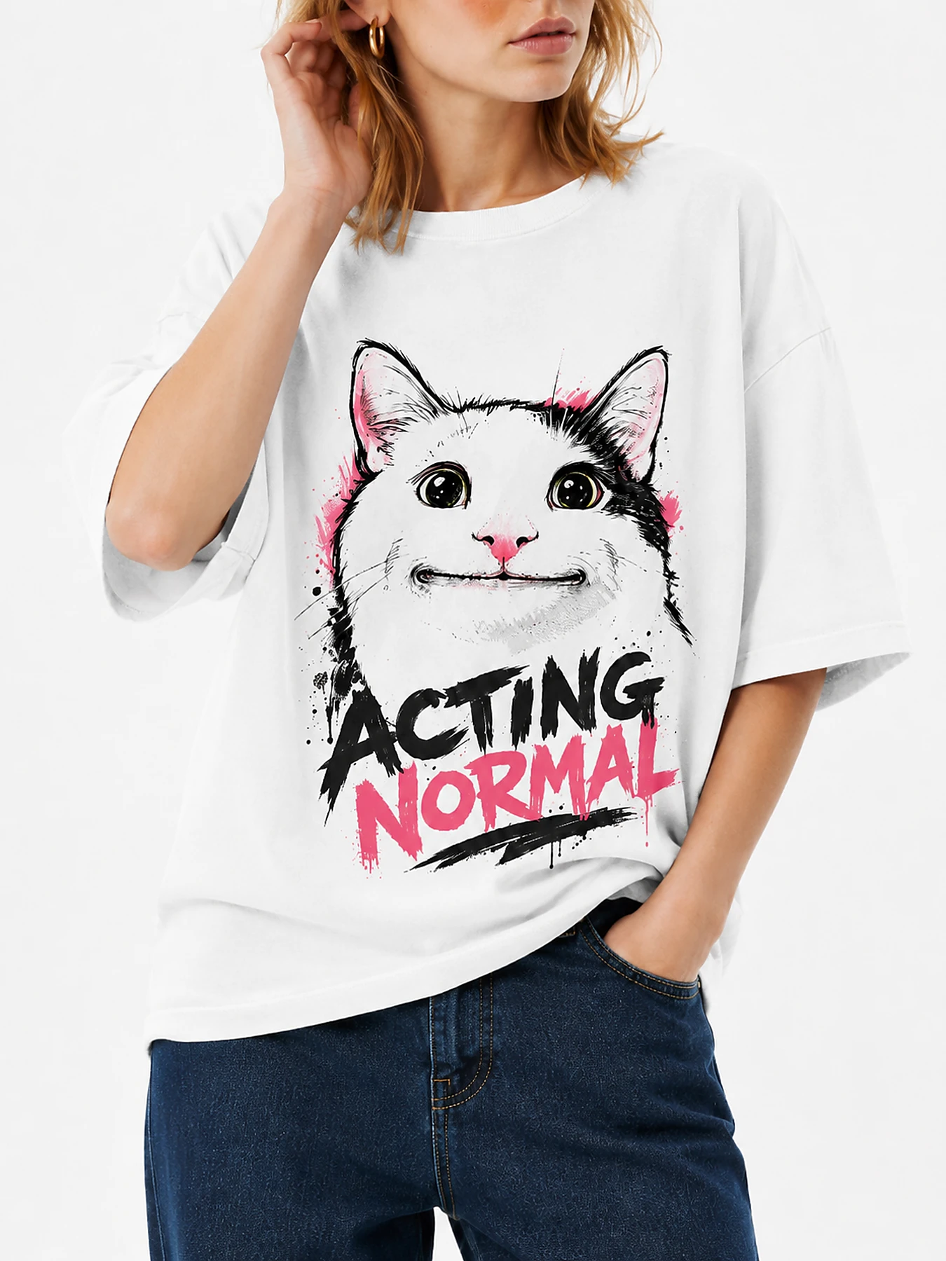 Acting normal oversize tee details 5.webp