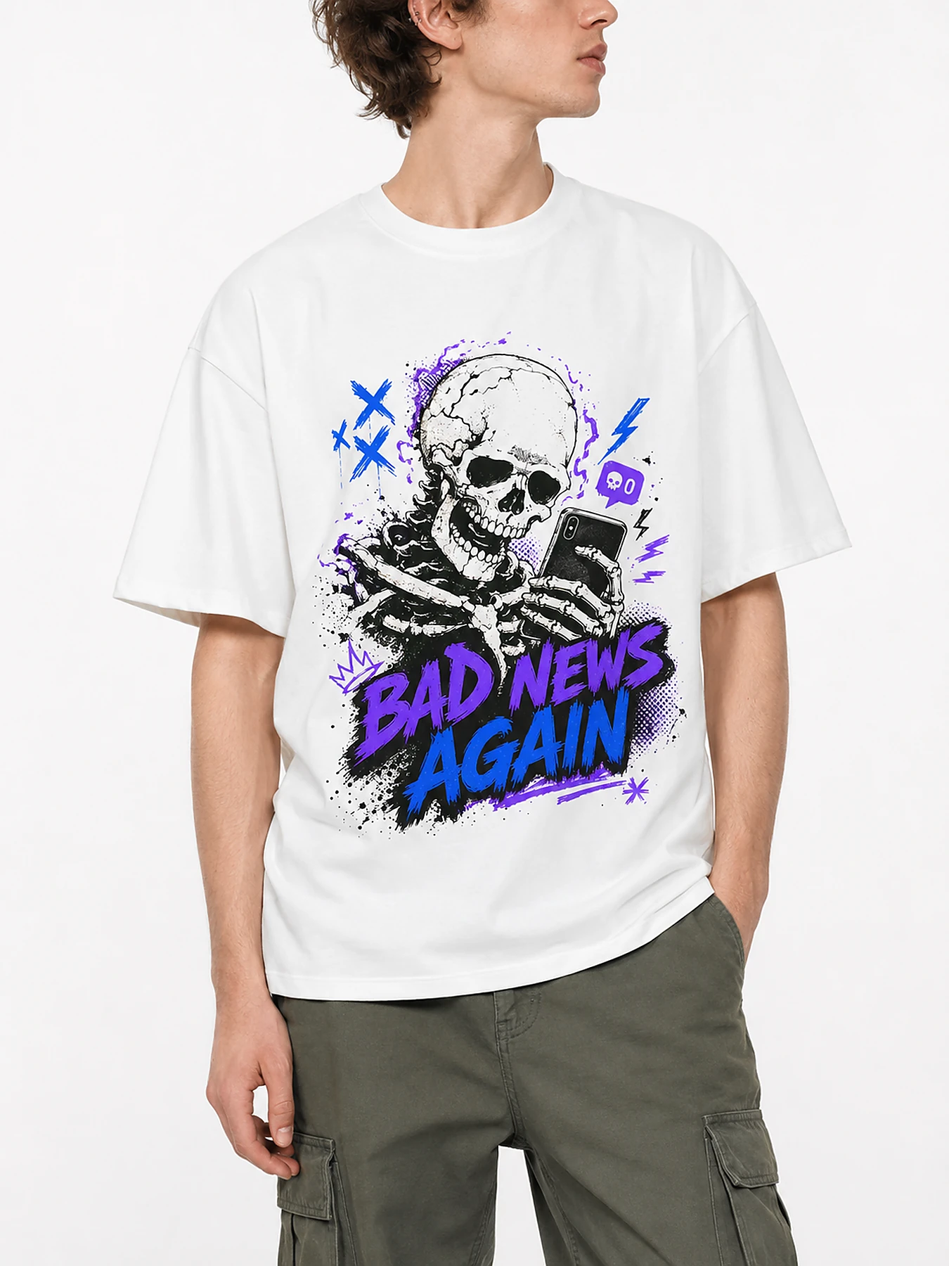 Bad news again oversize tee details 1.webp