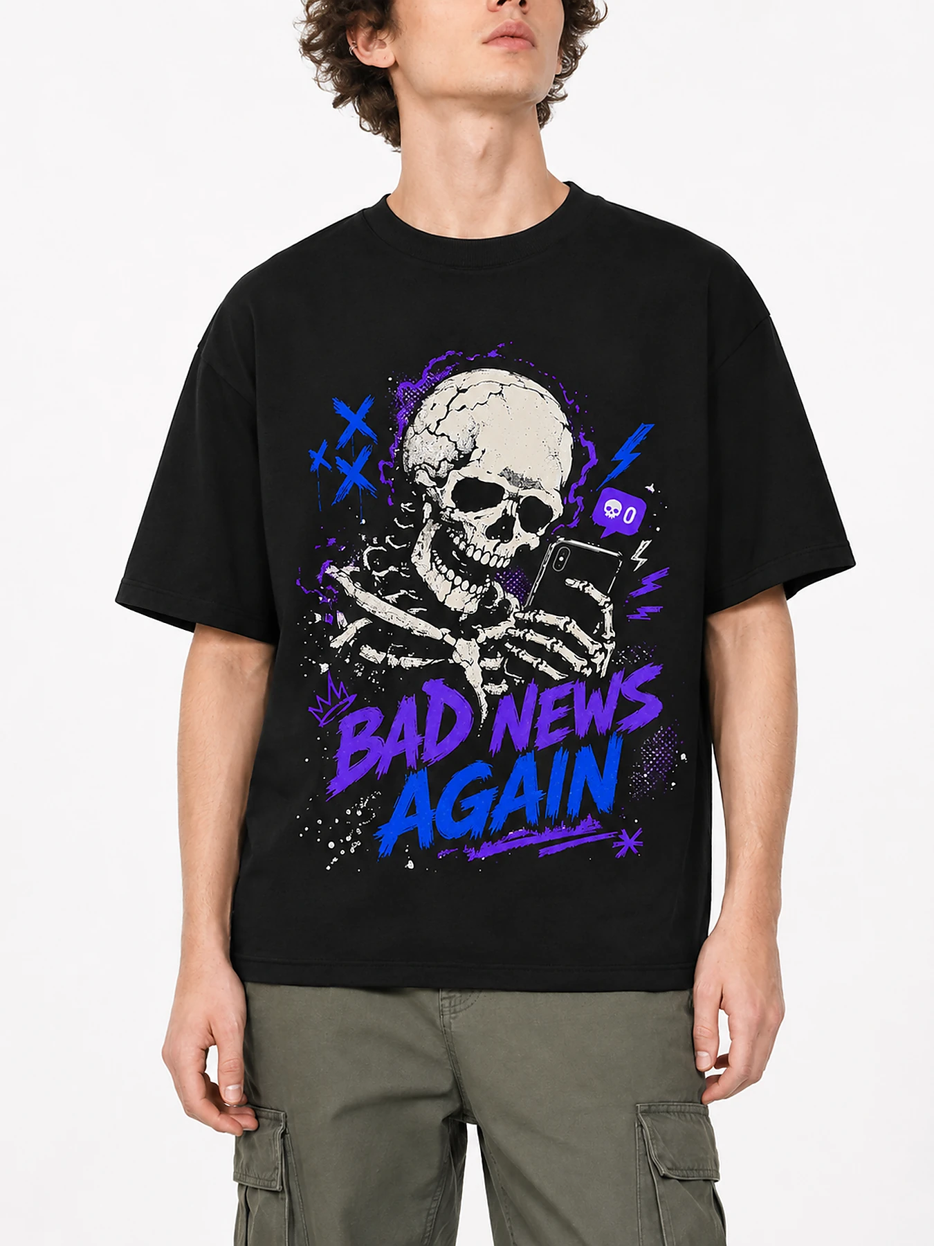 Bad news again oversize tee details 2.webp