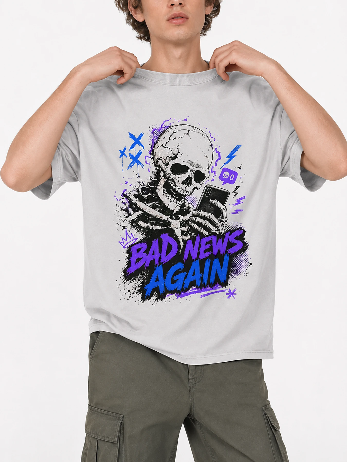 Bad news again oversize tee details 4.webp