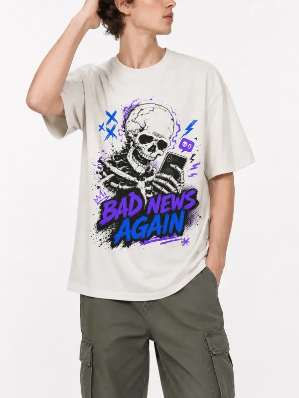 Bad news again oversize tee details 5.webp