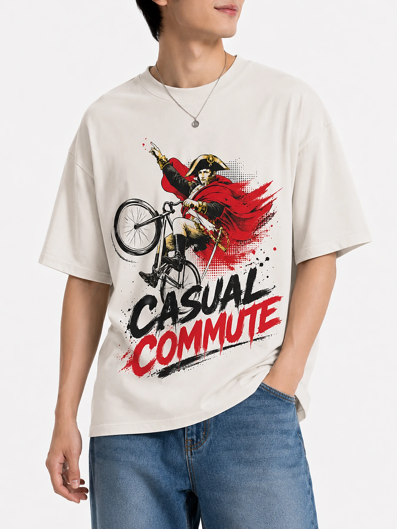 Casual commute oversize tee details 2.webp