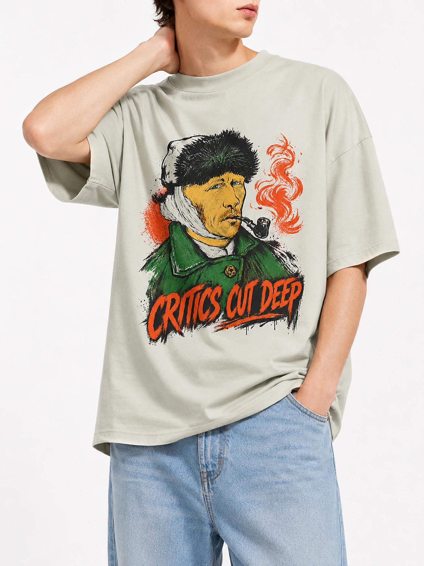 Critics cut deep oversize tee details 4.webp