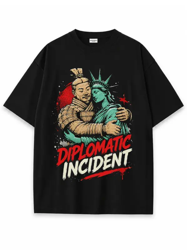 Diplomatic incident oversize tee 2 black.webp