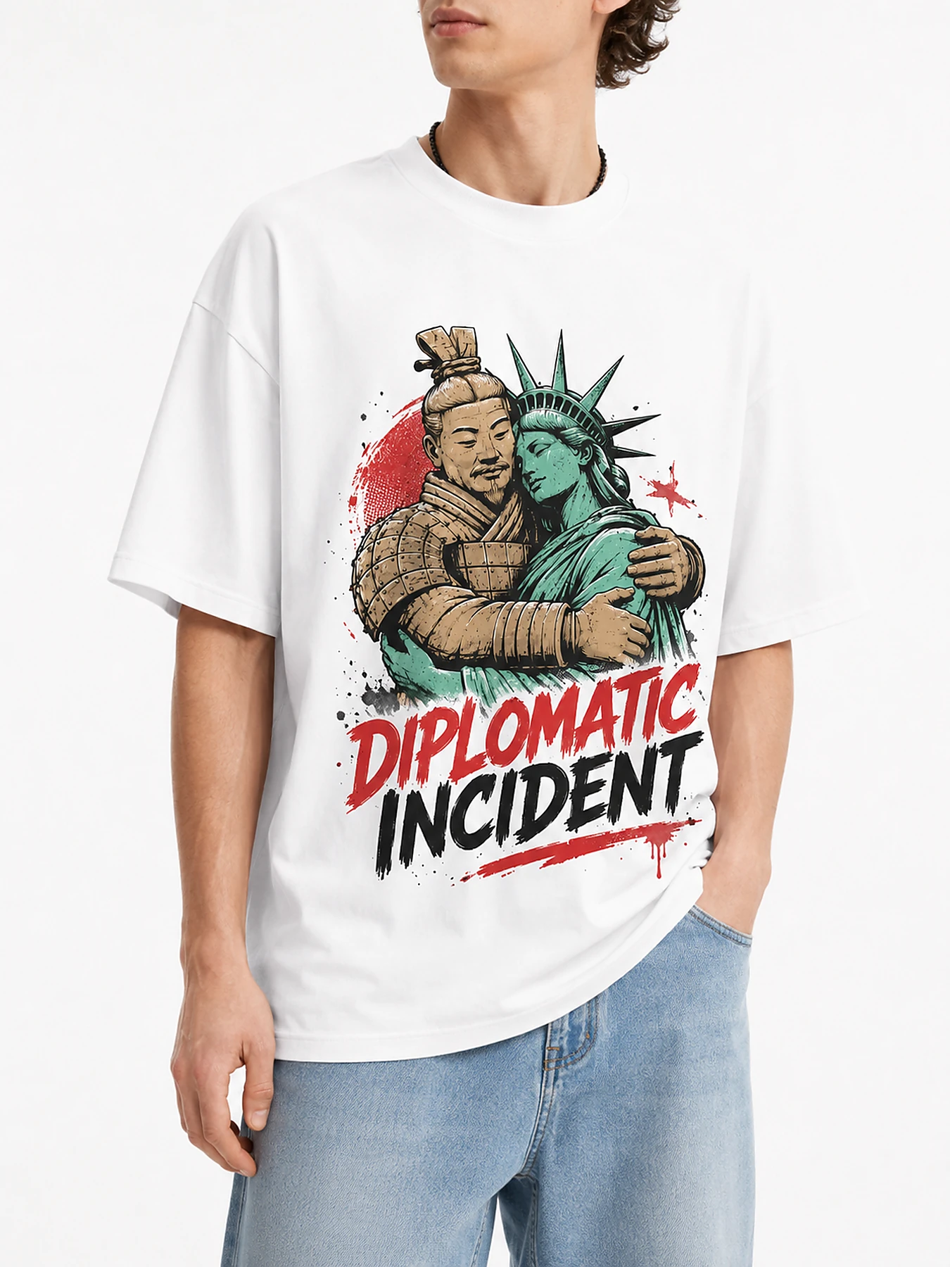 Diplomatic incident oversize tee details 2.webp