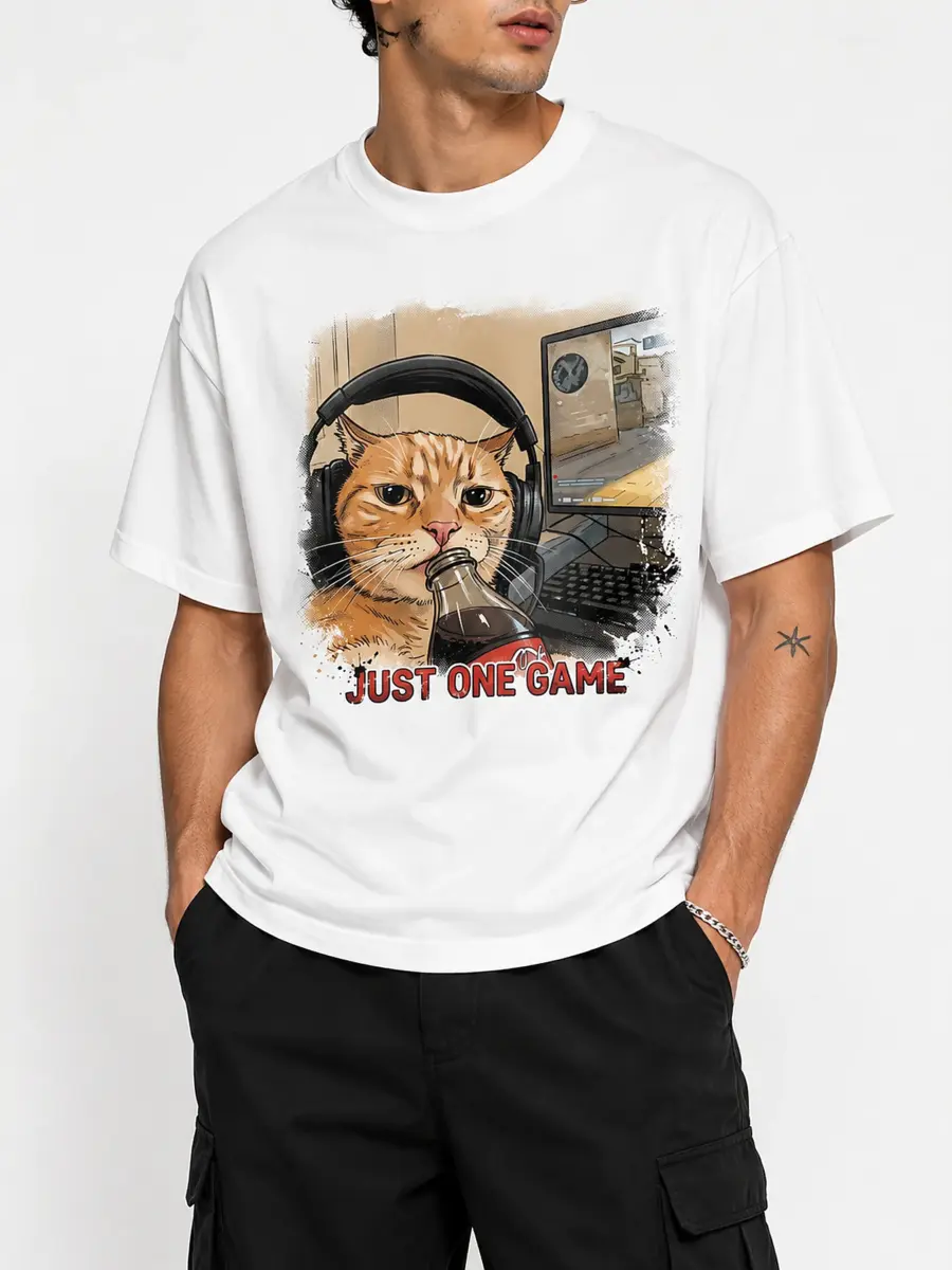 Just one game 260gsm premium combed cotton loose fit t shirt details 1.webp